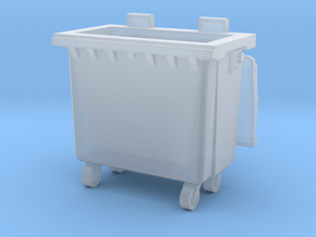 Trash bin with wheels 01.O Scale (1:48) in Clear Ultra Fine Detail Plastic