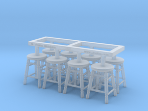 Stool 03. 1:35 Scale x8 Units in Clear Ultra Fine Detail Plastic