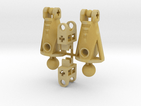 MoL Makuta Lower Arm with Hinge X2 (for Bionicle) in Tan Fine Detail Plastic