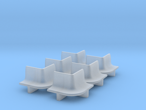 6pcs: N Scale Bench - Outer Radius in Clear Ultra Fine Detail Plastic
