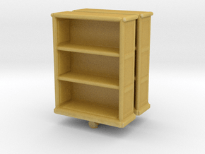 Wooden Bookcase (x2) 1/64 in Tan Fine Detail Plastic