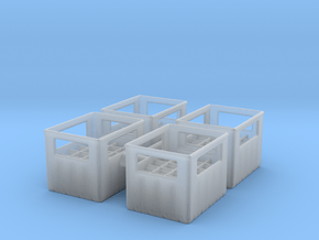 Bottle Crate (4 pieces) 1/24 in Clear Ultra Fine Detail Plastic