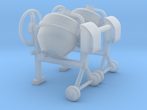 Cement mixer 02. 1:48 Scale (O)  x2 Units in Clear Ultra Fine Detail Plastic
