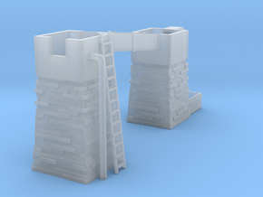Slate Incline Gutter Towers OO9 in Clear Ultra Fine Detail Plastic