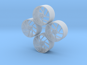 20'' Vossen NV2 wheels in 1/24 scale in Clear Ultra Fine Detail Plastic