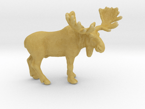 Moose Elk miniature model fantasy games rpg dnd in Tan Fine Detail Plastic