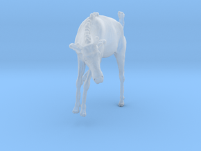 Blue Wildebeest 1:32 Juvenile descends from slope in Clear Ultra Fine Detail Plastic