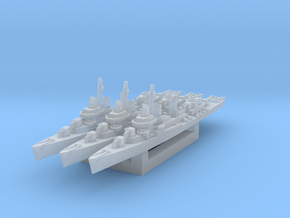 Fletcher class destroyer x3 (Axis & Allies) in Clear Ultra Fine Detail Plastic