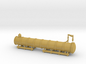Tie Oil Saturating Wagon Tank & Rack - HO Scale in Tan Fine Detail Plastic
