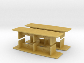 Modern Office Desk (x4) 1/160 in Tan Fine Detail Plastic