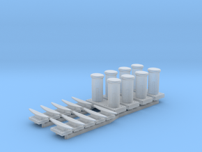 Special Bollards fairlead and cleat set 1/48 in Clear Ultra Fine Detail Plastic