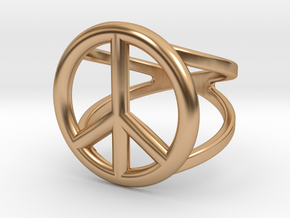 Peace Sign Ring 20 mm Diameter in Polished Bronze: 11.5 / 65.25
