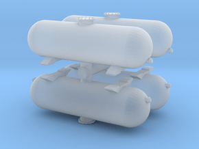 LPG Gas Tank (x4) 1/160 in Clear Ultra Fine Detail Plastic