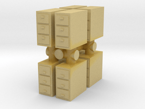 Office Cabinet (x8) 1/64 in Tan Fine Detail Plastic