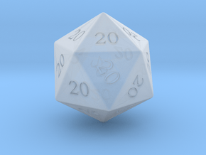All Twenties Solid D20 in Clear Ultra Fine Detail Plastic