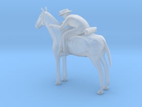 HO Scale Cowboy and Horse in Clear Ultra Fine Detail Plastic
