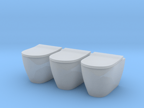 Toilet 03. 1:24 Scale  in Clear Ultra Fine Detail Plastic