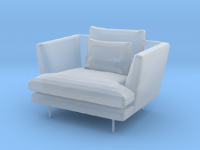 Miniature 1:24 Armchair in Clear Ultra Fine Detail Plastic