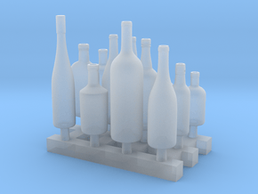 Liquors Bottles (3) 1:24 in Clear Ultra Fine Detail Plastic