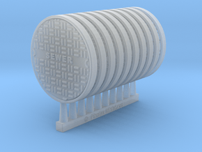  Manhole Cover NY Ver02. 1:64 Scale S in Clear Ultra Fine Detail Plastic