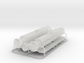 N-scale 19th Century Oil Tank Car (2-Pack) in Clear Ultra Fine Detail Plastic