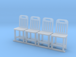 4 chaise bois echelle O in Clear Ultra Fine Detail Plastic
