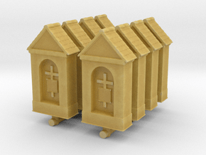 Small Chapel (x8) 1/220 in Tan Fine Detail Plastic