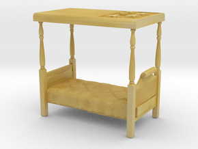 HO Scale Four Poster Bed in Tan Fine Detail Plastic