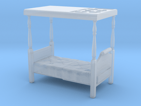 HO Scale Four Poster Bed in Clear Ultra Fine Detail Plastic