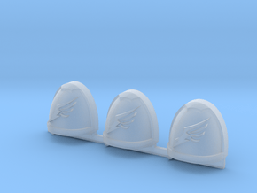 Wing Gravus shoulder pads x3 L in Clear Ultra Fine Detail Plastic