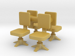 Office chair (x4) 1/87 in Tan Fine Detail Plastic