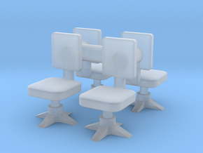 Office chair (x4) 1/87 in Clear Ultra Fine Detail Plastic