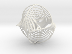 WaveBall3 in White Natural Versatile Plastic