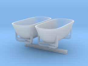 Moderm Bathtube 01. 1:48 Scale  x2 Units in Clear Ultra Fine Detail Plastic