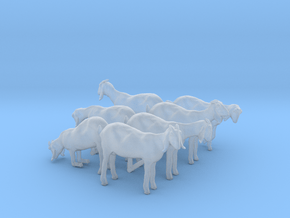 H0 - 1/87) scale Nubian goats - set of 7 in Clear Ultra Fine Detail Plastic