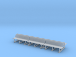 Wood Bench 01. 1:87 Scale (HO) in Clear Ultra Fine Detail Plastic