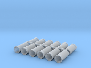 'N Scale' - (12) 30" Concrete Pipe - Straight in Clear Ultra Fine Detail Plastic