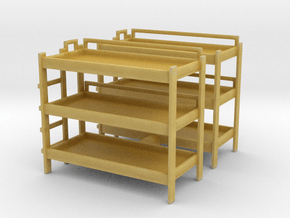 Triple Bunk Bed (x2) 1/87 in Tan Fine Detail Plastic