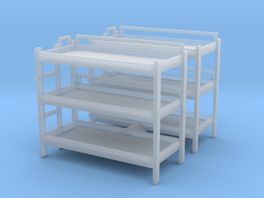 Triple Bunk Bed (x2) 1/87 in Clear Ultra Fine Detail Plastic