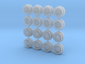 1/64 scale Wheel Multi Pack C - Euro in Clear Ultra Fine Detail Plastic