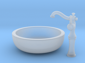 Vessel Faucet and Sink Combo in Clear Ultra Fine Detail Plastic