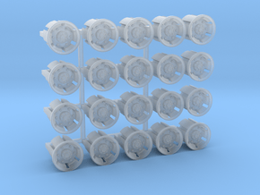 20 Felgen für Tieflader TU 3 / TU 4 in Clear Ultra Fine Detail Plastic