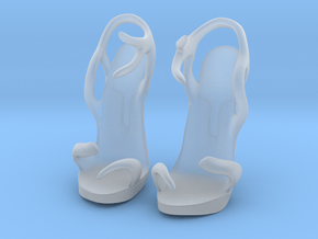 Floral shoes for BJD Popovy doll in Clear Ultra Fine Detail Plastic