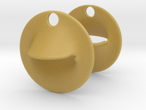 Obsure Circular Earrings in Tan Fine Detail Plastic: Small