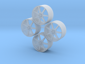 20'' Vossen GNS-2 wheels in 1/24 scale in Clear Ultra Fine Detail Plastic