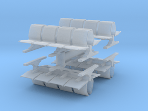 8 Waiting Room Seats (x4) 1/144 in Clear Ultra Fine Detail Plastic