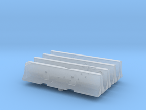 Jersey barrier (x4) 1/87 in Clear Ultra Fine Detail Plastic