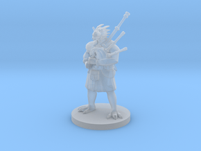 Dragonborn Male Bard with Bagpipes 2 in Clear Ultra Fine Detail Plastic