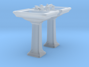 Toilet Sink Ver03. 1:24 Scale in Clear Ultra Fine Detail Plastic