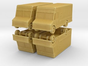 UPS Delivery Van (x4) 1/350 in Tan Fine Detail Plastic